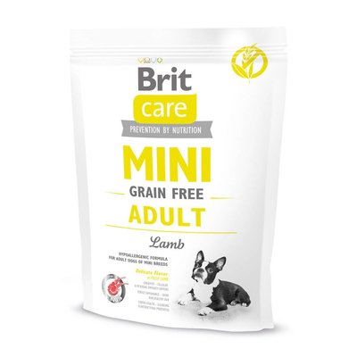Корм Brit Care Mini Grain Free Adult Lamb сухий для дорослих собак дрібних порід з ягням 0.4 кг 8595602520114 фото