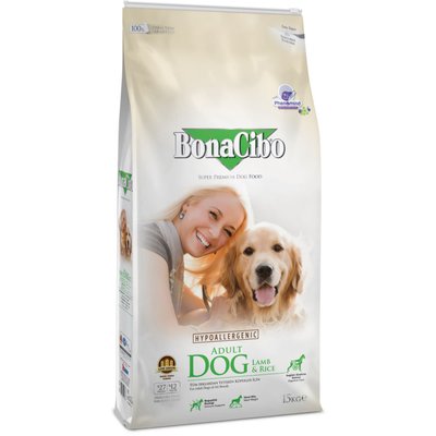 Корм BonaCibo Dog Adult Lamb & Rice сухой с ягнятиной для взрослых собак 15 кг 8694686405789 фото