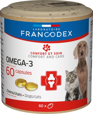 Вітаміни для собак та котів Francodex Omega 3 Capsules Dog Cat з Омега-3 60 капс 3283021703878 фото