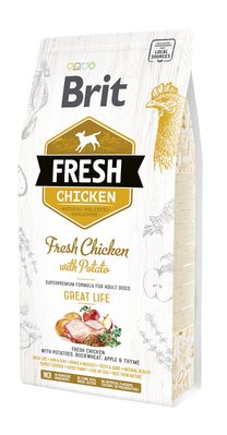 Корм Brit Fresh Chicken with Potato Adult Great Life з куркою та картоплею для дорослих собак 2.5 кг 8595602530748 фото
