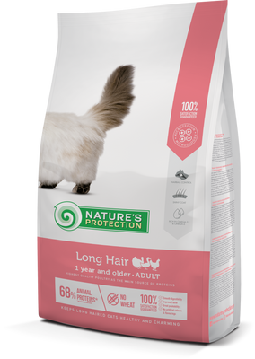 Корм Nature's Protection Long hair сухий для довгошерстих котів 7 кг NPS45762 фото