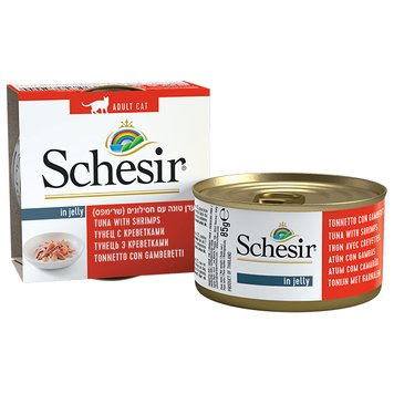 Schesir Tuna with Shrimps Can влажный корм для котов с тунцом и креветками 85 гр 8005852750044 фото