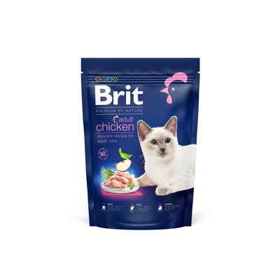 Корм Brit Premium by Nature Cat Adult Chicken сухой с курицей для взрослых котов 0.8 кг 8595602553044 фото