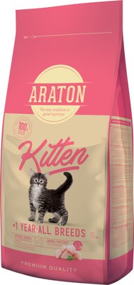 Корм ARATON kitten сухий для кошенят 15 кг ART45645 фото