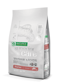 Nature's Protection Superior Care White Dogs GF Starter All Breeds сухий корм для щенят з білим забарвленням вовни 10 кг NPSC45670 фото