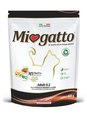 Корм Morando Miogatto Adult Chicken and Rice сухий з куркою для дорослих котів 0.4 кг 8007520086011 фото