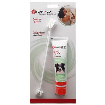 Flamingo Petcare Toothpaste + Toothbrush набір для догляду за зубами у собак 246 грн фото