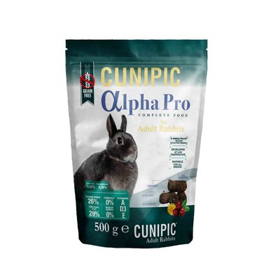 Корм Cunipic Alpha Pro для дорослих кроликів 500 гр 8437013149556 фото