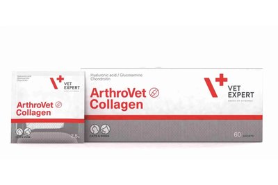 Харчова добавка VetExpert ArthroVet Collagen з колагеном для собак та котів проблем із захворюваннями суглобів та суглобових хрящів 60 шт 5902768346152 фото