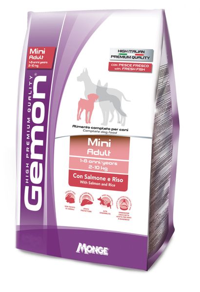 Gemon Dog Mini Adult Salmone сухий корм з лососем для дорослих собак малих порід 3 кг 8009470386067 фото