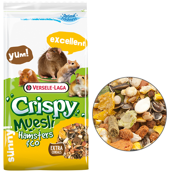 Фото - Корм для гризуна Versele-Laga Корм  Crispy Muesli Hamster для хом'яків, щурів та мишей 1 кг 