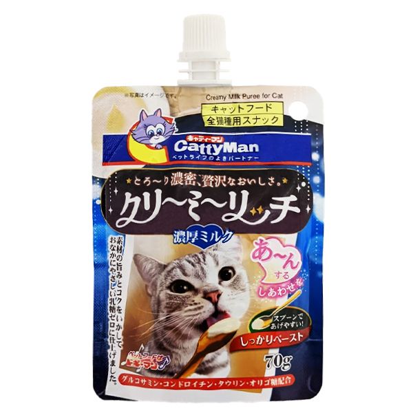 CattyMan Creamy Milk рідкі ласощі для котів з молоком 70 гр 4976555822069 фото