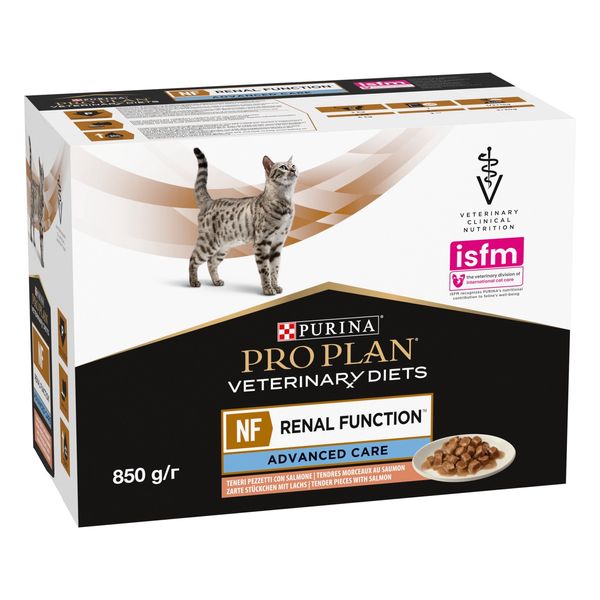 Purina Veterinary Diets NF Renal вологий корм для котів з захворюваннями нирок з лососем 85 гр х 10 шт 7613287873699 фото