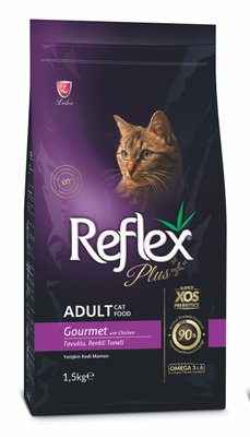 Корм Reflex Plus Cat Adult Gourmet Chicken сухий з куркою для дорослих котів 1.5 кг RFX-305 фото