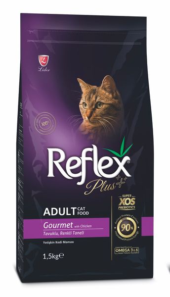 Reflex Plus Cat Adult Gourmet Chicken сухой корм с курицей для котов 1.5 кг RFX-305 фото