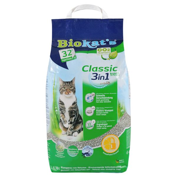 Biokat's Classic 3in1 Fresh бентонітовий наповнювач для котячого туалету з ароматом свіжоскошеної трави 10 л 4002064613314 фото