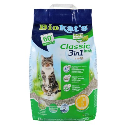 Бентонітовий наповнювач Biokat's Classic 3in1 Fresh з ароматом свіжоскошеної трави 18 л 4002064613796 фото