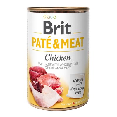 Корм Brit Pate & Meat Dog Chicken влажный с курицей для взрослых собак 400 гр 8595602530281 фото