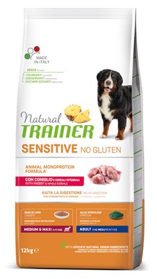 Корм Natural Trainer Dog Sensitive No Gluten Adult Medium&Maxi With Rabbit сухий монопротеїновий з кроликом для дорослих собак середніх та великих порід 12 кг 8059149428161 фото