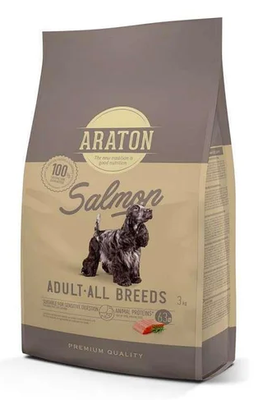 Корм ARATON SALMON Adult All Breeds сухий з лососем для дорослих собак усіх порід 3 кг ART47482 фото