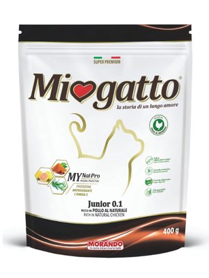 Корм Morando Miogatto Junior сухий з куркою для кошенят 0.4 кг 8007520086004 фото