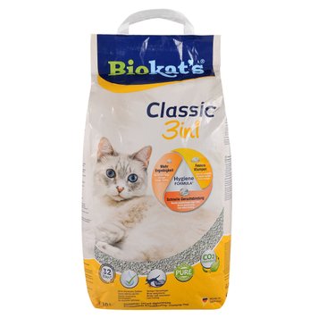 Biokat's Classic 3in1 бентонитовый наполнитель для кошачьего туалета без запаха 10 л 4002064613307 фото