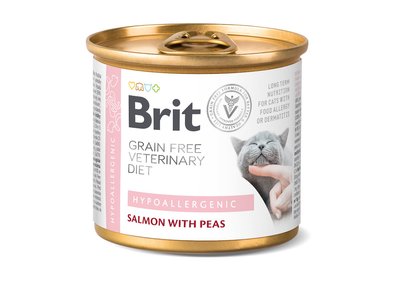 Корм Brit VD Cat Hypoallergenic влажный для котов с пищевыми аллергиями 200 гр 8595602549825 фото