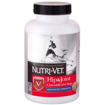 Вітаміни для зміцнення зв'язок та суглобів у собак Nutri-Vet Hip&Joint Veterinarian Strength Advanced Level 3 90 табл 24476 фото