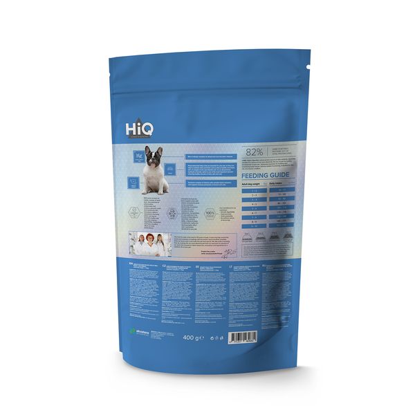 HiQ Mini Adult Lamb сухой корм с ягнятиной для взрослых собак малых пород 400 гр HIQ46468 фото