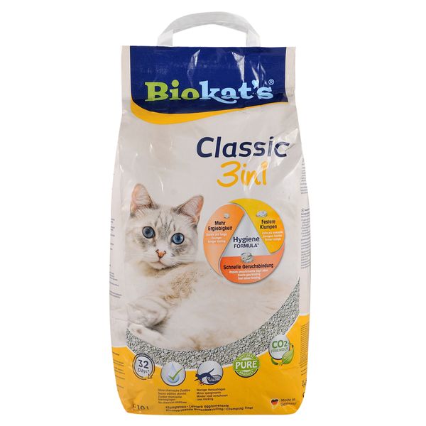 Biokat's Classic 3in1 бентонітовий наповнювач для котячого туалету без запаху 10 л 4002064613307 фото