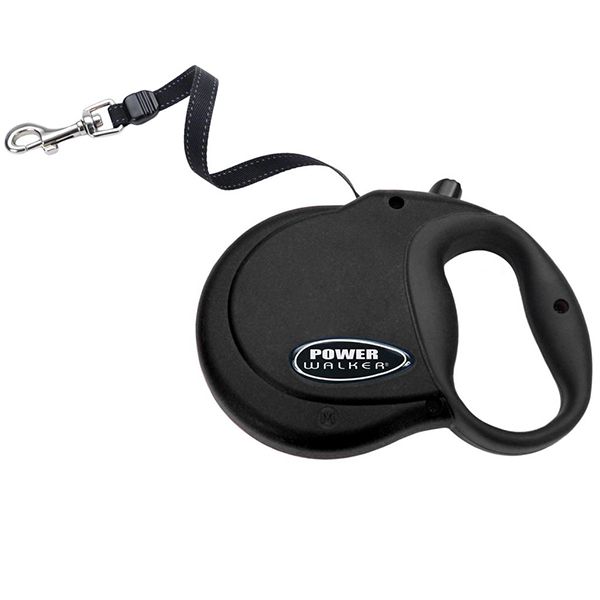 Coastal Power Walker Retractable Leash до 50 кг рулетка для собак, стрічка 4.8 м, чорна 08701_BLKLRG фото