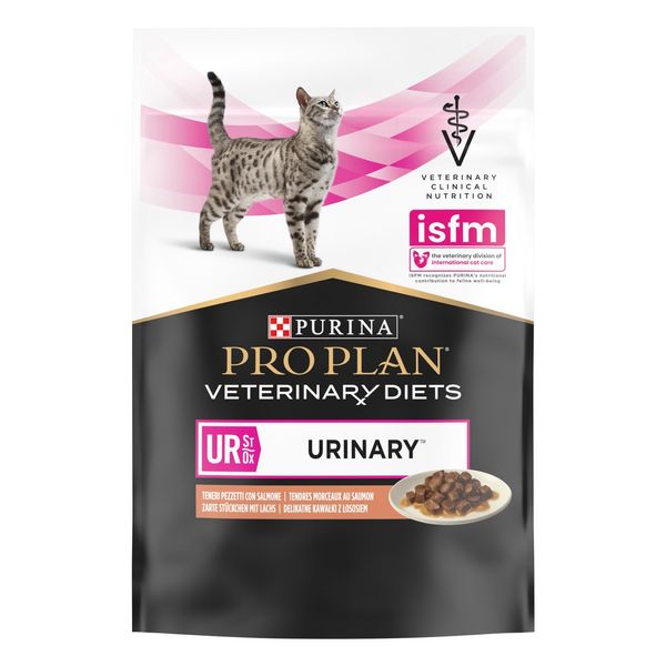 Purina Veterinary Diets UR Urinary влажный корм для кошек с мочекаменной болезнью с лососем 85 гр х 10 шт 8445290093851 фото