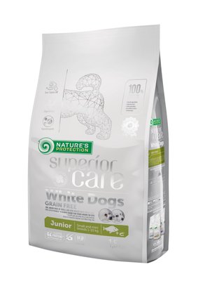 Корм Nature's Protection Superior Care White Dogs Grain Free Junior Small and Mini Breeds сухой для щенят малых пород с белым окрасом шерсти 1.5 кг NPSC45829 фото