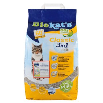 Biokat's Classic 3in1 бентонитовый наполнитель для кошачьего туалета без запаха 18 л 4002064613789 фото