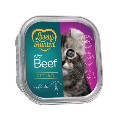 Корм Lovely Hunter Kitten with Beef вологий з яловичиною для кошенят 85 гр LHU45707 фото