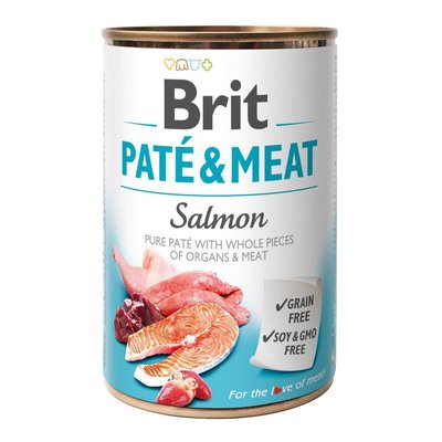 Корм Brit Pate & Meat Dog Salmon влажный с лососем для взрослых собак 400 гр 8595602530267 фото