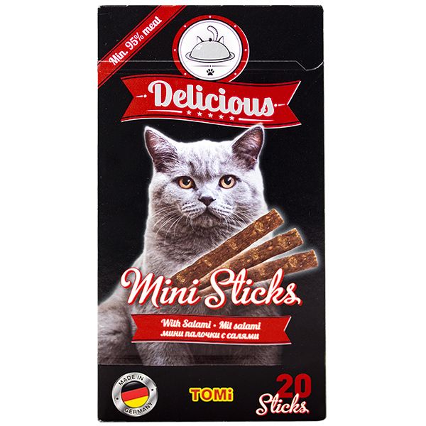 TOMi Delicious Mini Sticks Salami лакомство для кошек со вкусом салями 40 гр 4003024490723 фото