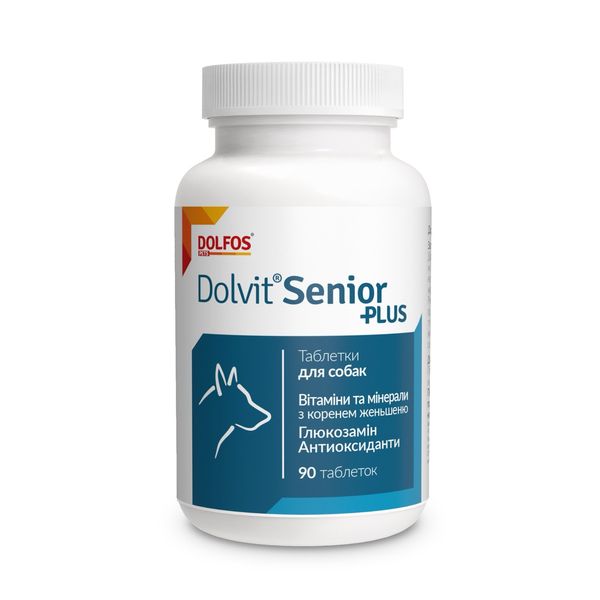 Dolvit Senior Plus вітаміни для літніх собак 90 табл 5902232649871 фото