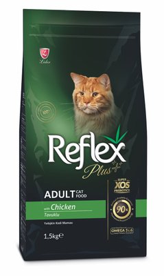 Корм Reflex Plus Cat Adult Chicken сухий з куркою для дорослих котів 1.5 кг RFX-303 фото