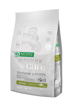 Корм Nature's Protection Superior Care White Dogs Grain Free Junior Small and Mini Breeds сухий для цуценят малих порід з білим забарвленням вовни 10 кг NPSC45830 фото