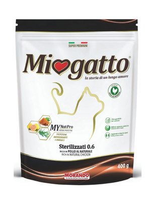 Корм Morando Miogatto Sterilizzati сухий з куркою для стерилізованих котів 0.4 кг 8007520086059 фото