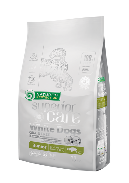 Корм Nature's Protection Superior Care White Dogs Grain Free Junior Small and Mini Breeds сухий для цуценят малих порід з білим забарвленням вовни 10 кг NPSC45830 фото