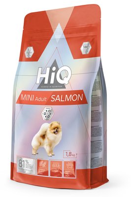 Корм HiQ Mini Adult Salmon сухий з лососем для дорослих собак малих порід 1.8 кг HIQ45876 фото
