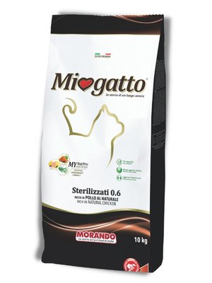 Корм Morando Miogatto Sterilizzati сухий з куркою для стерилізованих котів 10 кг 8007520086127 фото