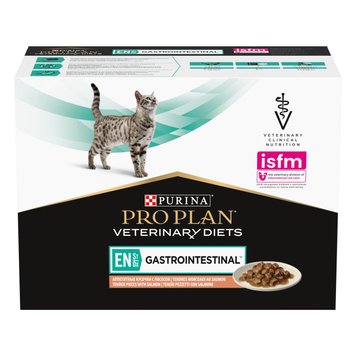 Purina Veterinary Diets EN Gastrointestinal влажный корм для кошек с заболеваниями ЖКТ с лососем 85 гр х 10 шт 7613035983359 фото