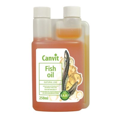 Олія вугра Canvit Fish Oil для здоров'я шкіри та вовни у собак різного віку 250 мл 8594005572775 фото