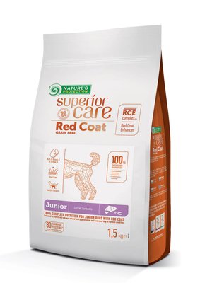 Корм Nature's Protection Superior Care Red Coat Grain Free Junior Mini Breeds сухий для юніорів з рудим забарвленням шерсті 1.5 кг NPSC47228 фото