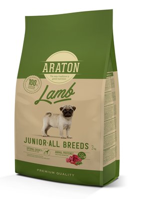 Корм ARATON LAMB Junior All Breeds сухий для молодих собак з ягням і рисом 3 кг ART47483 фото
