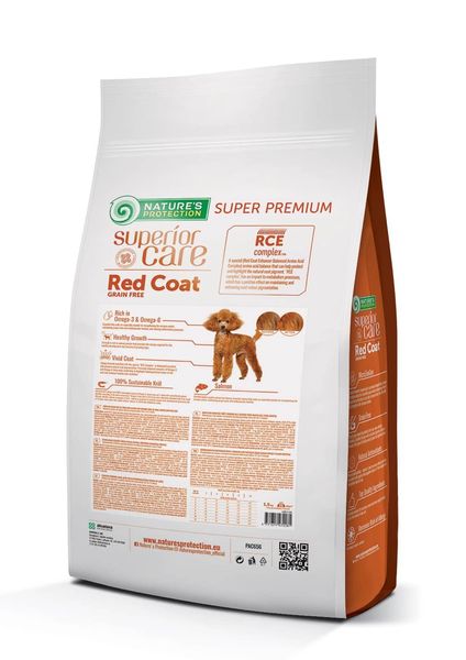 Nature's Protection Superior Care Red Coat GF Junior Mini Breeds сухий корм для юніорів з рудим забарвленням шерсті 1.5 кг NPSC47228 фото