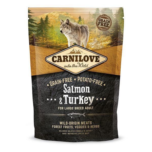 Carnilove Dog Adult Large Breed Salmon & Turkey сухой корм с лососем и индейкой для взрослых собак крупных пород 1.5 кг 8595602508952 фото